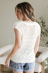 Textured V Neck Cap Sleeve Knit Top