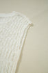 Textured V Neck Cap Sleeve Knit Top