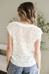 Textured V Neck Cap Sleeve Knit Top
