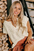 Textured V Neck Cap Sleeve Knit Top