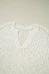 Textured V Neck Cap Sleeve Knit Top