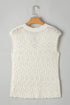 Textured V Neck Cap Sleeve Knit Top
