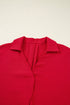 Textured V Neck Collared Oversized Tunic Shirt