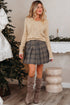 Textured V Neck Embellished Knit Sweater