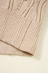 Textured V Neck Embellished Knit Sweater