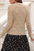 Textured V Neck Embellished Knit Sweater