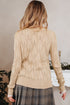 Textured V Neck Embellished Knit Sweater