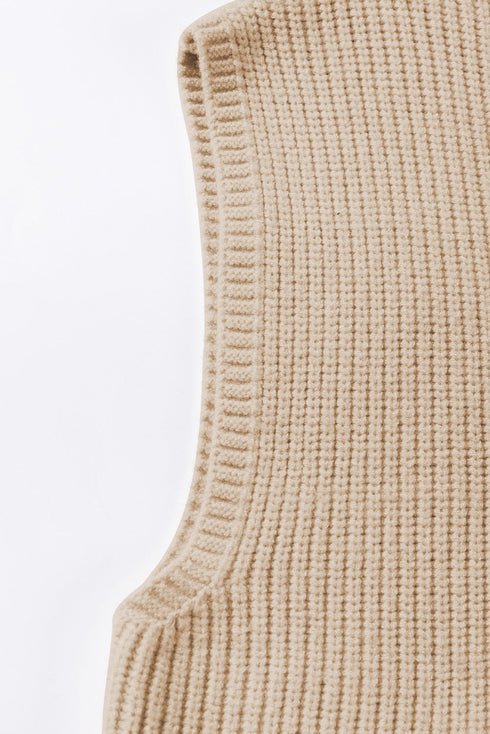 Textured V Neck Pocket Detail Cap Sleeve Knit Top