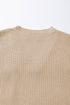 Textured V Neck Pocket Detail Cap Sleeve Knit Top