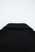 Textured V Neck Puff Sleeve Contrast Trim Top