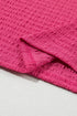 Textured V Neck Short Sleeve Rolled Cuff Top