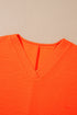 Textured V Neck Solid Casual Short Set