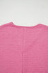 Textured V Neck Solid Casual Short Set