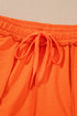 Textured V Neck Solid Casual Short Set