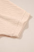 Textured V Neck Solid Casual Short Set