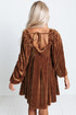 Textured Velvet Square Neck Balloon Sleeve Tie Back Babydoll Mini Dress