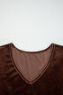 Textured Velvet V Neck Long Sleeve Tiered Mini Dress