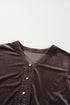 Textured Velvet V Neck Shift Mini Dress