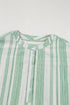 Textured Vertical Stripe Button Front Short Sleeve Blouse