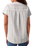Textured Vertical Stripe Button Front Short Sleeve Blouse