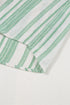 Textured Vertical Stripe Button Front Short Sleeve Blouse