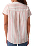 Textured Vertical Stripe Button Front Short Sleeve Blouse