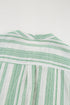 Textured Vertical Stripe Button Front Short Sleeve Blouse