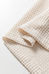 Textured Waffle Knit Asymmetric Neckline Long Sleeve Top