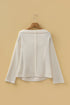Textured Waffle Knit Asymmetric Neckline Long Sleeve Top