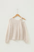Textured Waffle Knit Asymmetric Neckline Long Sleeve Top