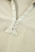 Textured Waffle Knit Button Down Long Sleeve Short Sets