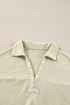Textured Waffle Knit Button Down Long Sleeve Short Sets