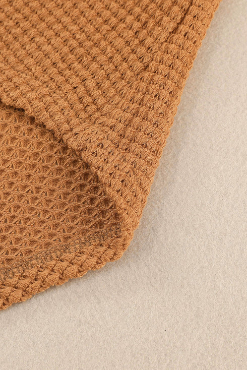 Textured Waffle Knit Button Down Shirt
