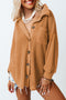 Textured Waffle Knit Button Down Shirt