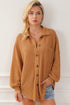 Textured Waffle Knit Button Down Shirt