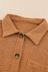 Textured Waffle Knit Button Down Shirt