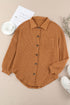 Textured Waffle Knit Button Down Shirt
