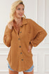 Textured Waffle Knit Button Down Shirt
