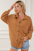 Textured Waffle Knit Button Down Shirt