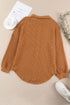 Textured Waffle Knit Button Down Shirt