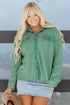 Textured Waffle Knit Button Front Long Sleeve Shirt