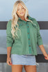 Textured Waffle Knit Button Front Long Sleeve Shirt
