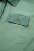 Textured Waffle Knit Button Front Long Sleeve Shirt