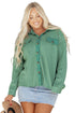 Textured Waffle Knit Button Front Long Sleeve Shirt