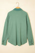 Textured Waffle Knit Button Front Long Sleeve Shirt