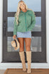 Textured Waffle Knit Button Front Long Sleeve Shirt