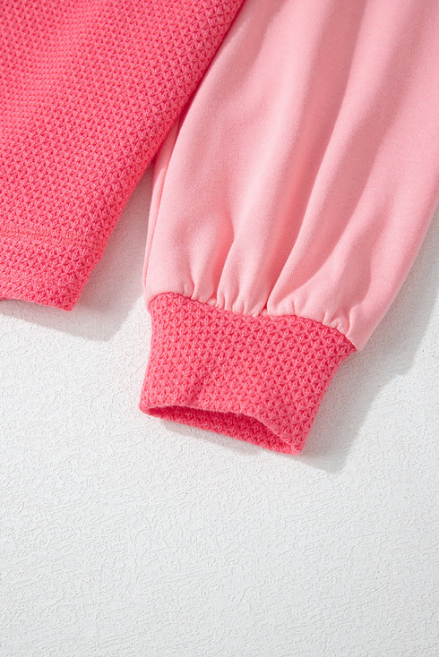 Textured Waffle Knit Buttoned Loose Shacket Jacket