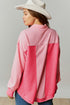 Textured Waffle Knit Buttoned Loose Shacket Jacket