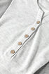 Textured Waffle Knit Buttoned V Neck Pocket Top