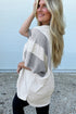 Textured Waffle Knit Buttoned V Neck Pocket Top